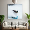 Leinwandgemälde Snowboard Schnee Winter 90x90