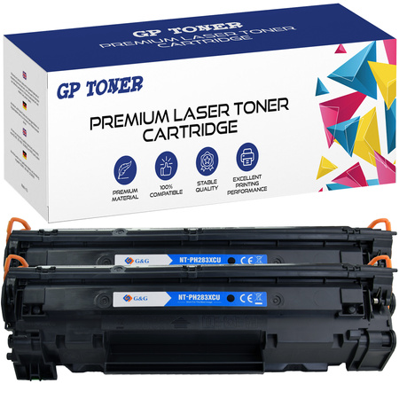 Set mit 2 Ersatztonern für HP LaserJet Pro M201d M225dw 201n 83A CF283X GP-HCF283X Drucker x2
