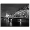 Leinwandgemälde Architektur Köln Deutschland schwarz-weiß 100X80 cm