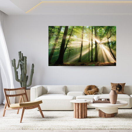 Leinwandgemälde Sonne im Wald Bäume Natur 100x60 cm