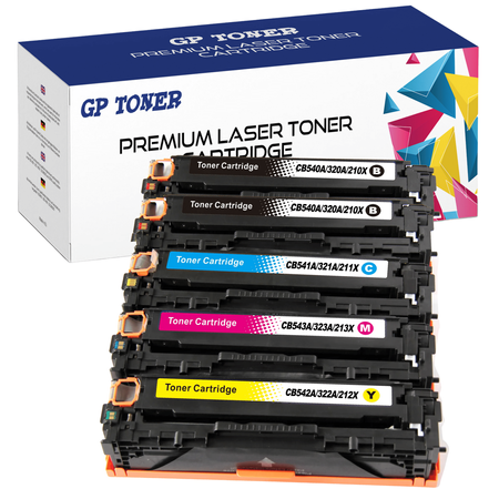 Set mit 5x Tonerkartuschen als Ersatz für HP Color LaserJet CP1215 CP1515N CP1518NI CM1312 CP1525N CM1415FN CM1410 M251N M276N- GP-H545/325/215CMYKK