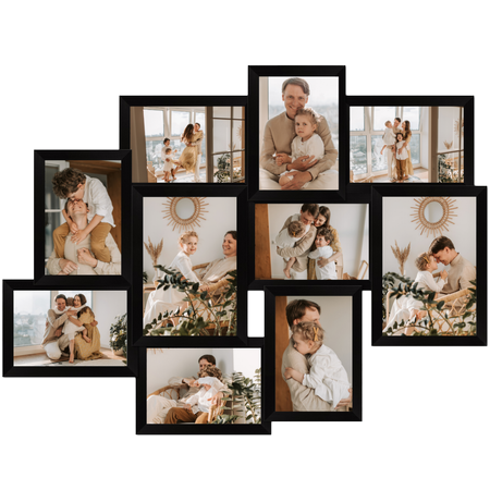 Multiframe für 10 Fotos, schwarze Galerie