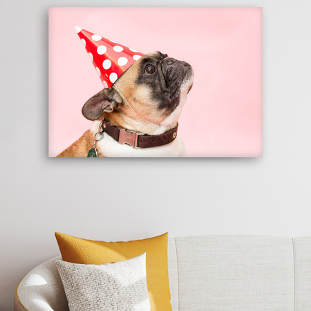 Leinwanddruck Jugend Mops Geburtstag 90x60