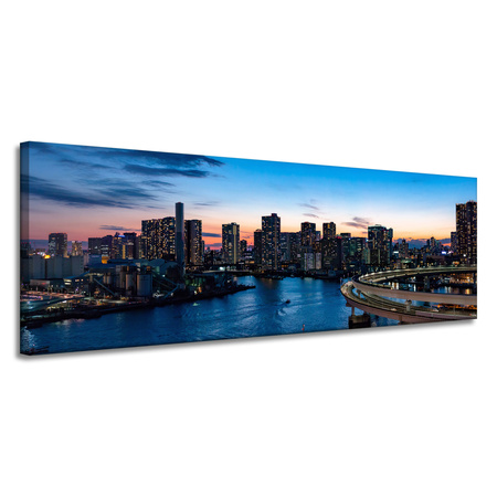Leinwandgemälde Architektur Regenbogenbrücke Tokio 150X50 cm