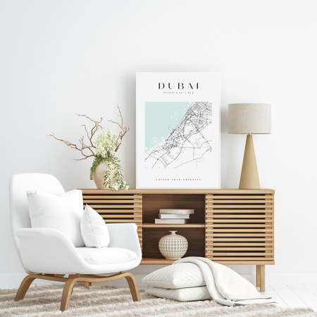 Poster Dubai Stadtplan quadratisch 50X70 cm