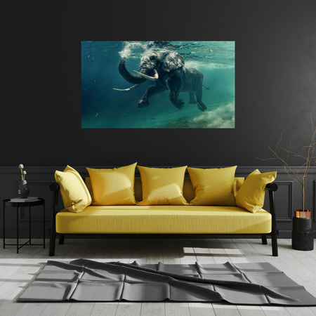 Leinwandgemälde Schwimmender Elefant im Wasser Kunst 120x40 cm
