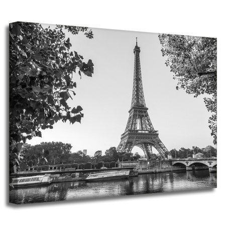 Leinwandgemälde Architektur Eiffelturm schwarz und weiß 40X30 cm