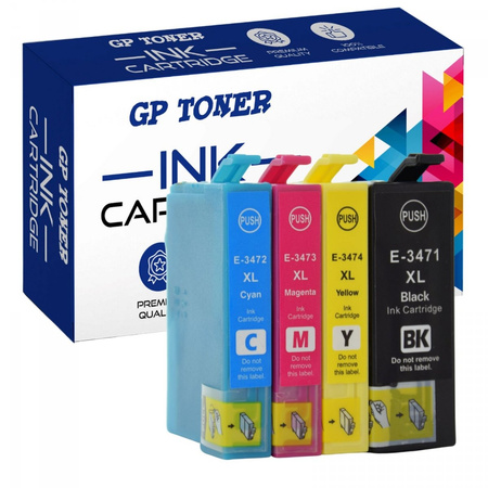 4x Ersatztinte für Epson T3471 T3472 T3473 T3474 Epson WorkForce Pro WF-3700 Series Pro WF-3720 DWF Pro WF-3720 Pro WF-3725 DWF GP-E3475CMYK KIT