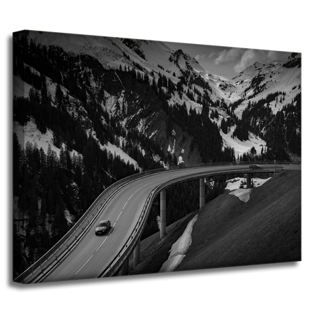 Leinwandgemälde Naturstraße durch die Berge 40x30 cm