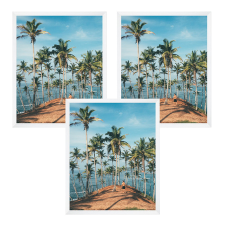 3x weißer Rahmen 40x50, I L13,15,063, weißer Lack + Plexiglasprägung