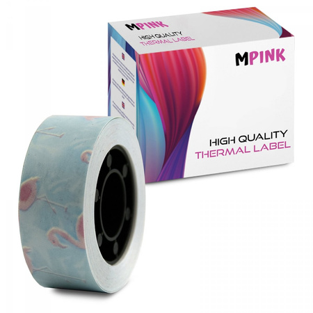 Thermoetiketten-Papierband MP-RL-15*4M-FF Flamingos im Wald