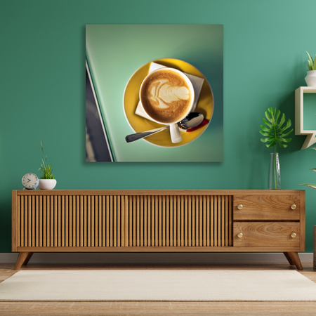 Leinwandgemälde Kaffee Vintage Stilvolles Café 90x90