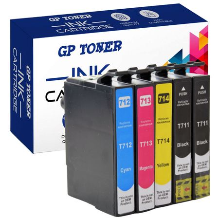 5er-Set Kompatibel Druckerpatronen  für Epson T0711 Stylus DX 4000 5000 GP-E715CMYKK