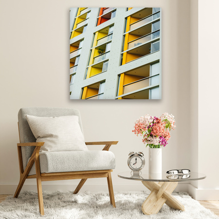 Leinwandgemälde Blockhaus 90x90