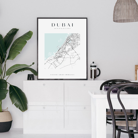Poster Dubai Stadtplan quadratisch 50X70 cm