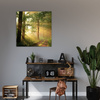 Leinwandgemälde Sonnenlicht Waldweg Natur 90X90 cm