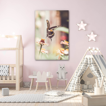 Leinwandgemälde Natur Insekt Schmetterling Blumen Frühling Sommer 80x120