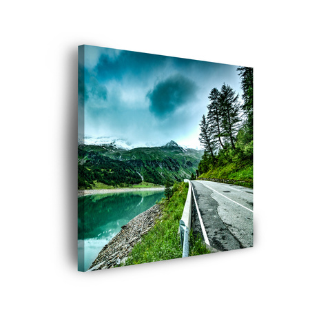 Leinwandgemälde Natur See Berge 40x40 cm