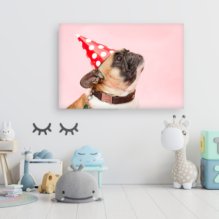 Leinwanddruck Jugend Mops Geburtstag 90x60