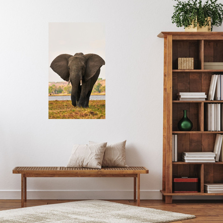 Leinwandgemälde Großer grauer Elefant in der Savanne 80x120 cm