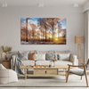 Leinwandgemälde Bäume Winter aufgehende Sonne 100x80 cm
