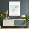 Poster Dubai Stadtplan quadratisch 50X70 cm