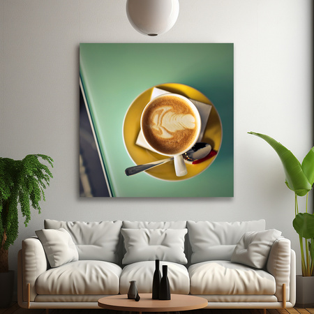 Leinwandgemälde Kaffee Vintage Stilvolles Café 90x90