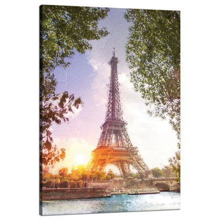 Leinwandgemälde Eiffelturm im Sonnenschein 80x120 cm