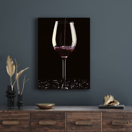 Leinwandgemälde Küche Glas Wein 40x60 cm
