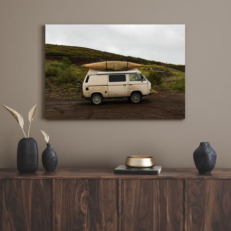 Vintage-Camper-Leinwanddruck, 100 x 80 cm
