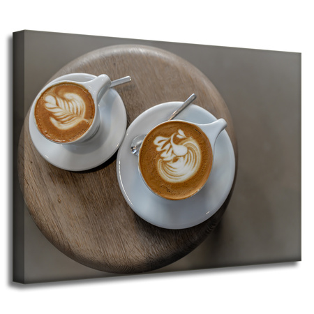Leinwandgemälde Küchentassen mit Kaffee 40x30 cm