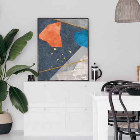 Poster Abstract_4 24X30 cm + grauer Steinrahmen