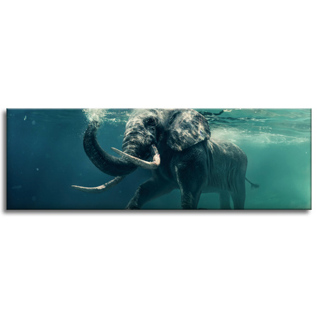 Leinwandgemälde Schwimmender Elefant im Wasser Kunst 120x40 cm
