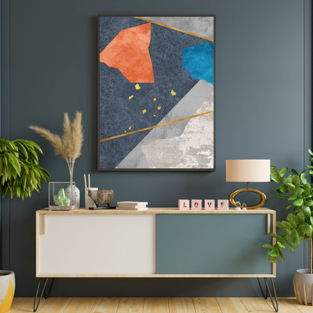 Poster Abstract_4 24X30 cm + grauer Steinrahmen