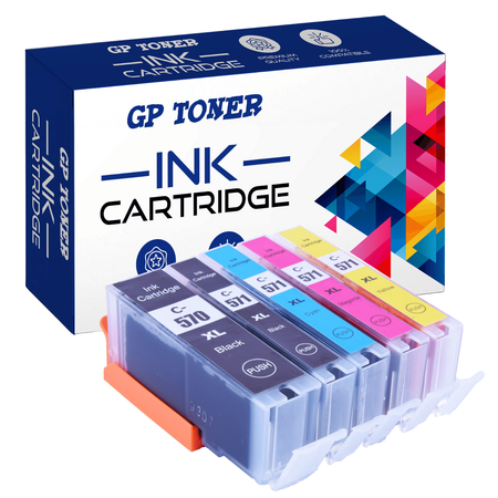 5er-Set Ersatztinte für Canon Pixma MG5752 7750 TS5051 5055 GP-C570XL CMYK