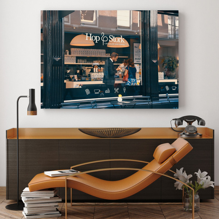 Leinwandgemälde Architekturcafé 40x30 cm