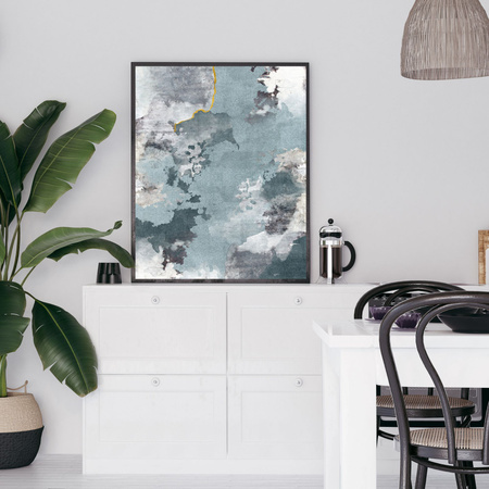 Poster Abstraktion_2 21X29,7 cm + Rahmen aus grauem Stein