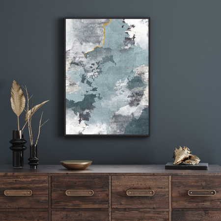 Poster Abstraktion_2 21X29,7 cm + Rahmen aus grauem Stein