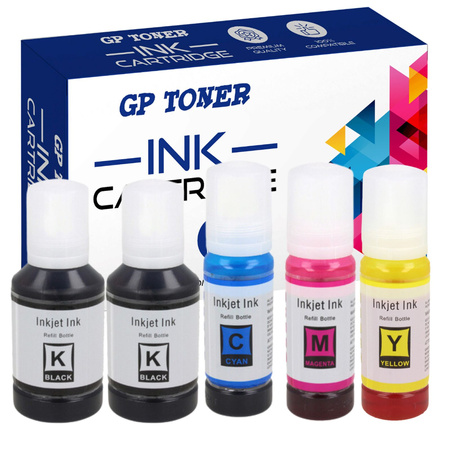 Set mit 5 Ersatztinten für Epson Ecotank 2710 1810 2720 GP-E102/104CMYKK