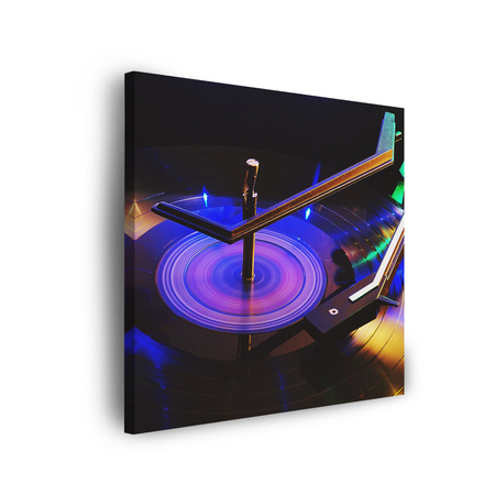 Leinwanddruck Musik-LED-Plattenspieler 90x90