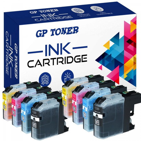 8x Ersatztinte für Brother LC123 DCP-J132w J152w J552dw MFC-J4410dw 4510dw - GP-B123CMYKx2 XL SET