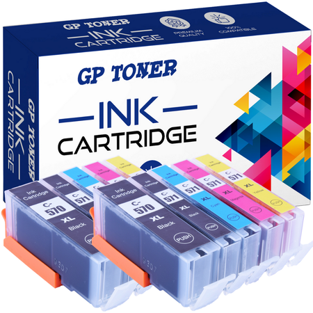 10x Ersatztinte Canon MG5750, MG6850, MG7750, TS5050 - GP-C570CMYKx2 SET